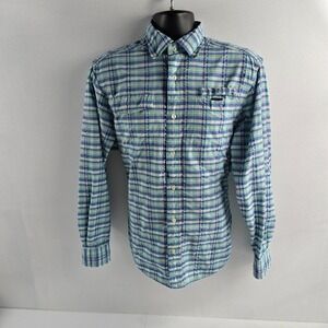 Vineyard Vines harbor shirt vented blue‎ plaid button down shirt s 6547